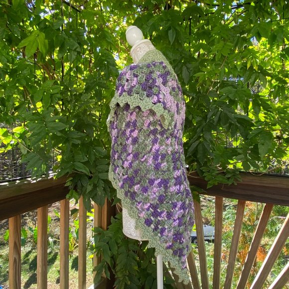 Handmade crocheted shawl shrug sweater. #1 - Picture 2 of 5